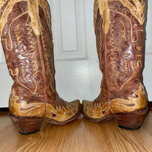 Corral Women's Crackle Distressed Antique Saddle Boot R2227